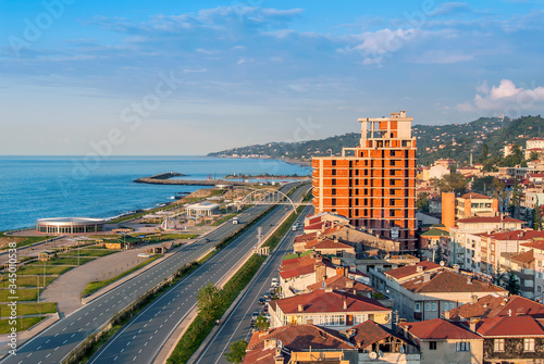 TRABZON, TURKEY - SEPTEMBER 24, 2009: City View, Buildings, Coastal Road, Black Sea. Of District