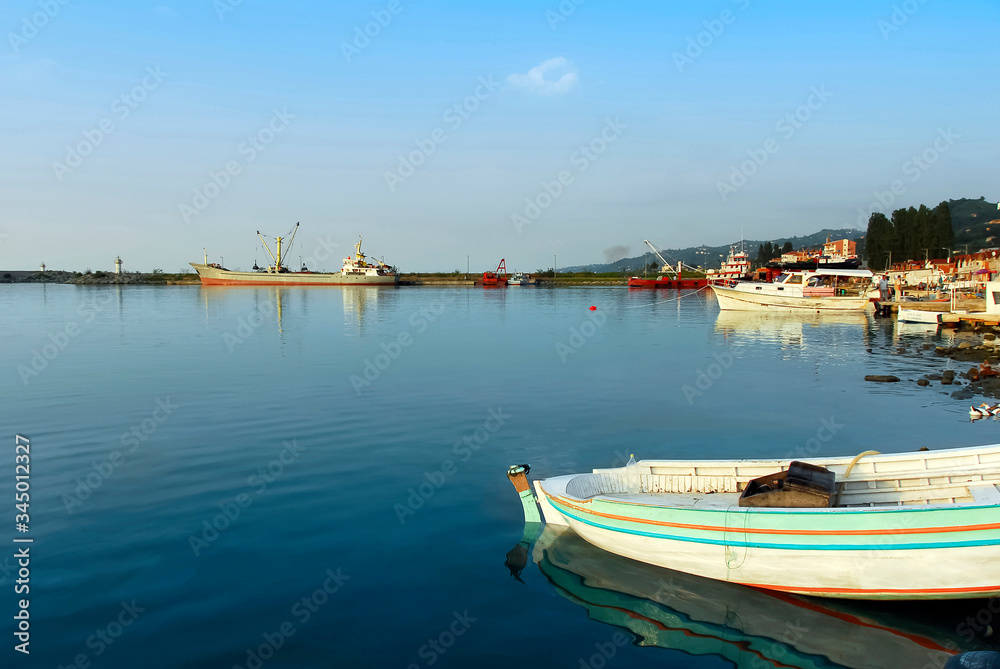 TRABZON / TURKEY - AUGUST 28, 2006: Harbor and Boats, Black Sea. Of District TRABZON / TURKEY - AUGUST 28, 2006: Harbor and Boats, Black Sea. Of District