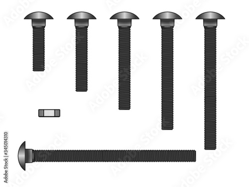 Carriage bolts selection of different sizes
