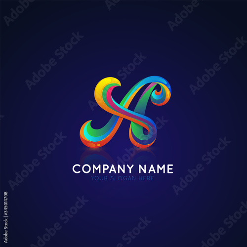 Creative A Letter Logo Design with Icon Vector