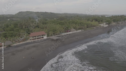 aerial view of a tropical beachside resort