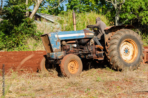 Operating Tractor On Farm
