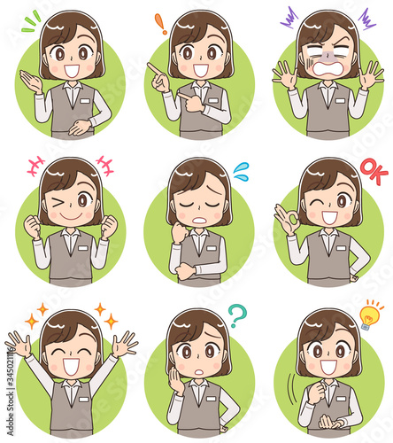 制服 スタッフ 受付 医療事務 店員 イラスト