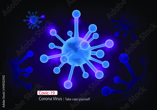 Covic-19 corona virus : Take care yourself
New virus species that are spread throughout the world.
Coronavirus disease COVID-19 infection, medical illustration. New official name for Coronavirus disea