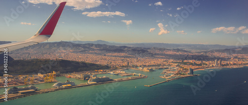 Photography Aerial view of the city of Barcelona