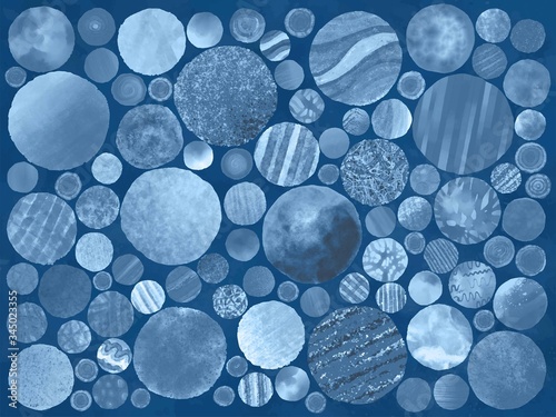 Foto Collage Mixed Media Circles inspired by Pantone 2020 Color of the Year: Classic