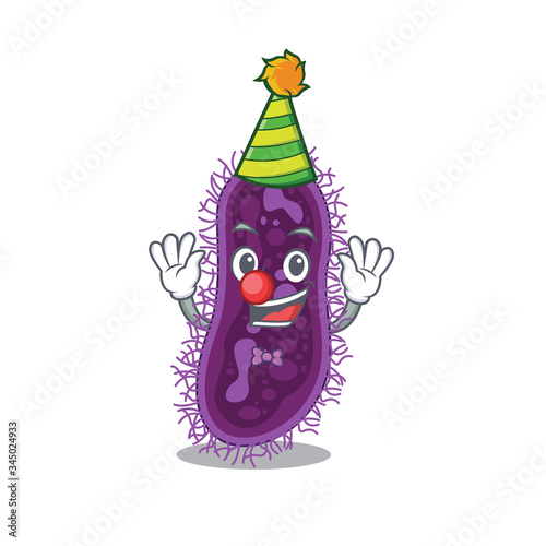 cartoon character design concept of cute clown lactobacillus rhamnosus bacteria