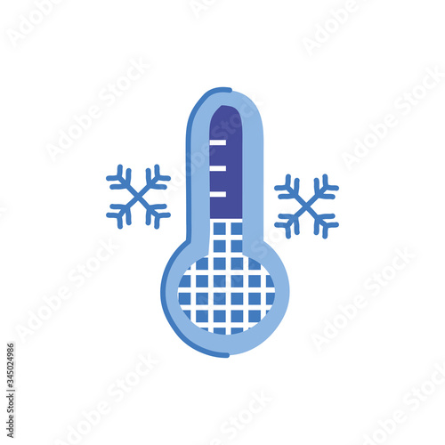 snowflake and thermometer weather symbol isolated