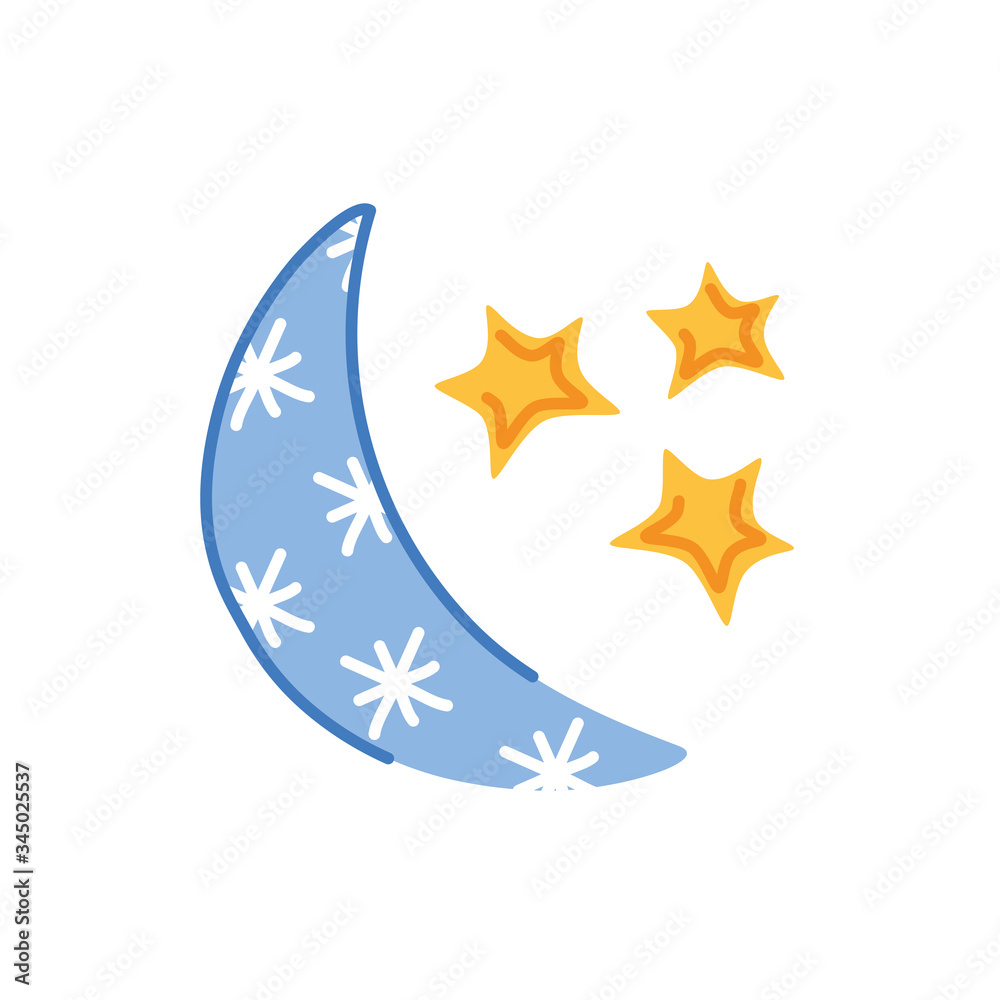 moon with stars weather symbol isolated icon moon with stars weather symbol isolated icon