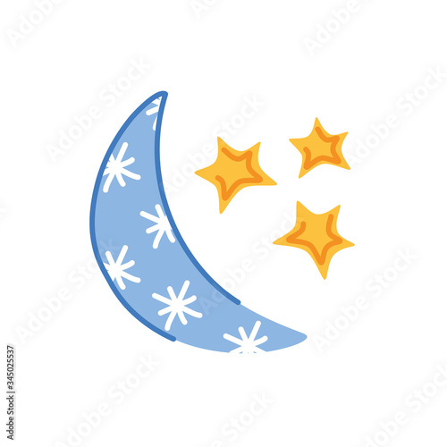 moon with stars weather symbol isolated icon