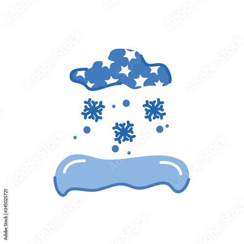 clouds with snowflakes weather symbol isolated icon