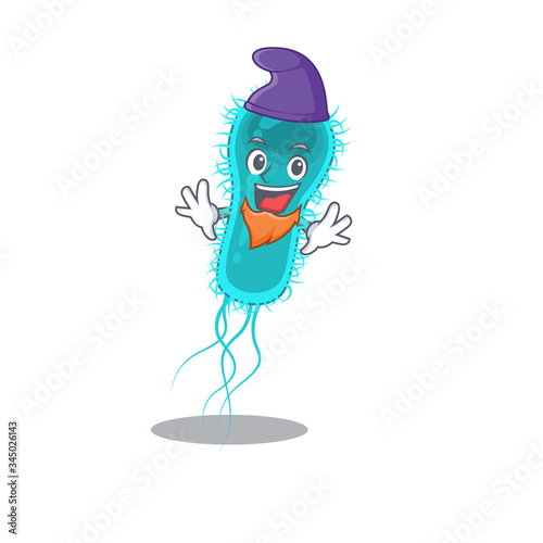 Cute picture of escherichia coli bacteria in Elf cartoon design