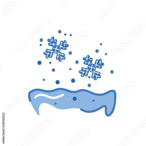 clouds with snowflakes weather symbol isolated icon