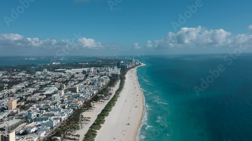 Arial view of Miami empty Beach 