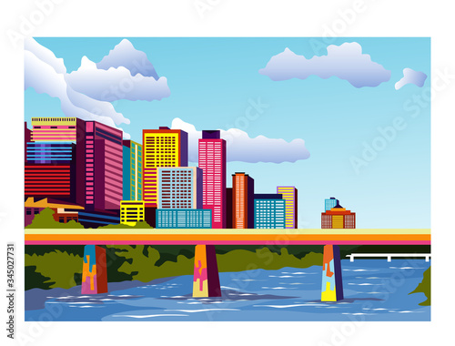 urban landscape with city skyline
