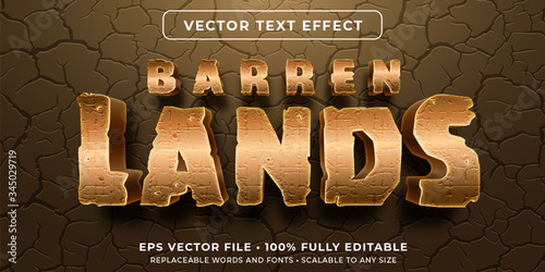 Editable text effect - dry land text style