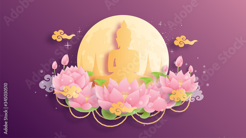 Happy Vesak day. Vector illustration 