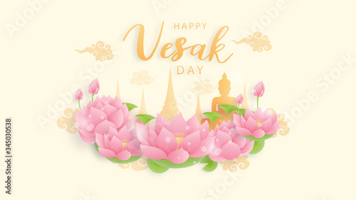 Happy Vesak day. Vector illustration 
