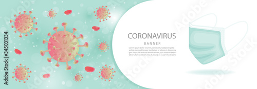 Corona Virus protection banner. Vector illustration.