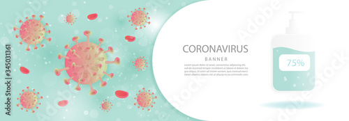 Corona Virus protection banner. Vector illustration.