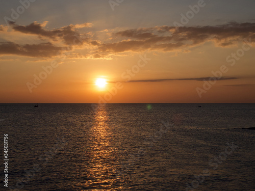 Beautiful sunset sky over the ocean  natural background