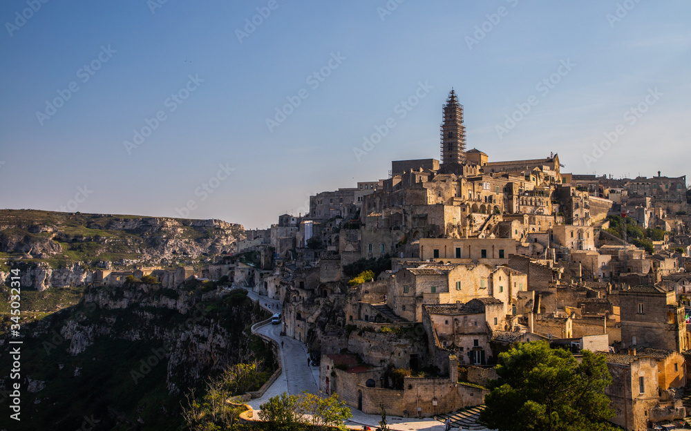 View of Matera old town, South Italy
