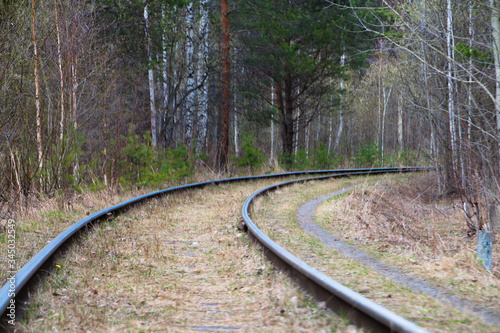 Railway tracks stretching away into the distance