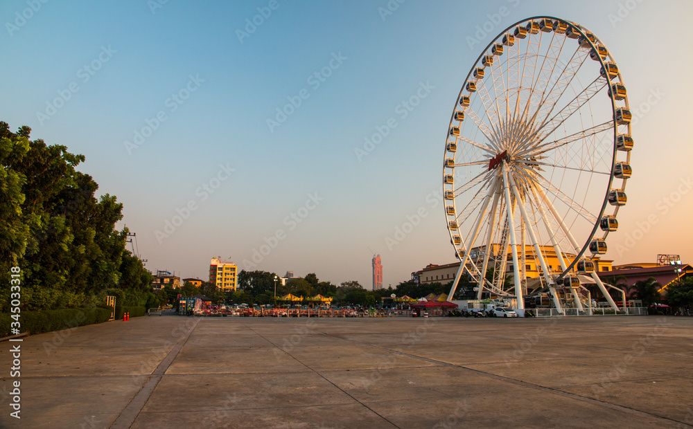 Ferris wheel at Asiatique The Riverfront in Bangkok, Thailand