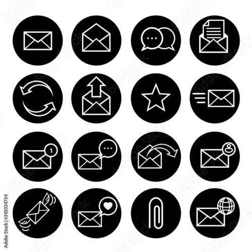 Email and comunication icons set