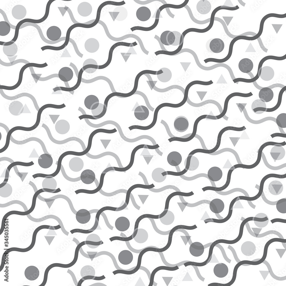 Seamless gray geometric pattern. Hipster Memphis style Seamless gray geometric pattern. Hipster Memphis style