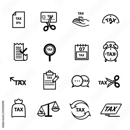 Tax icons set