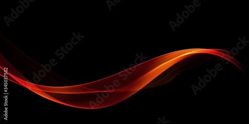 Abstract smooth color wave . Curve flow red motion illustration 