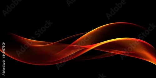 Abstract smooth color wave . Curve flow red motion illustration 