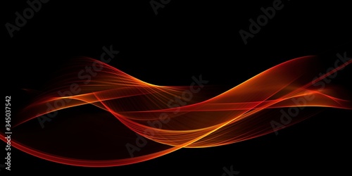 Abstract smooth color wave . Curve flow red motion illustration 