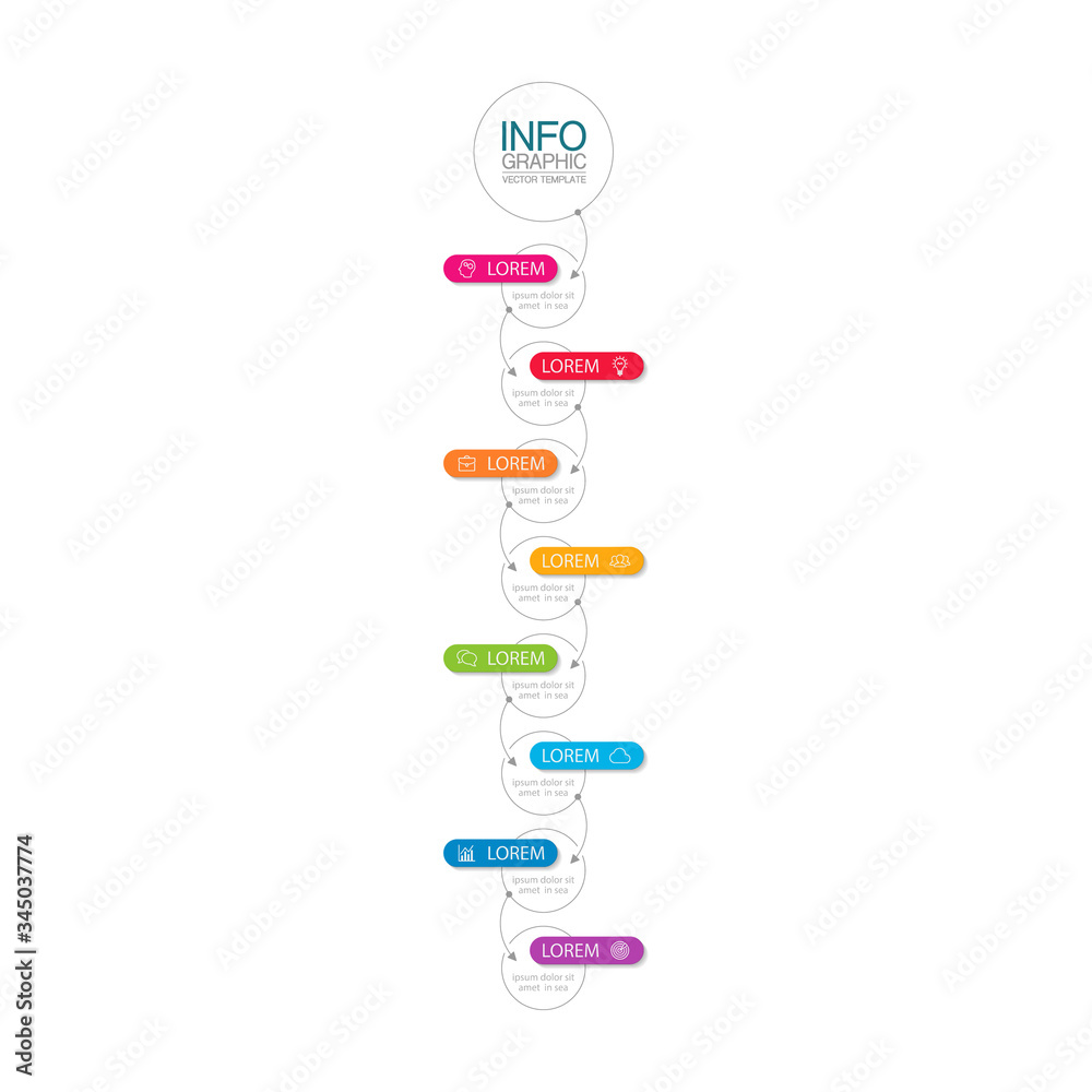 Vector iInfographic template for business, presentations, web design, 8 options. Vector iInfographic template for business, presentations, web design, 8 options.