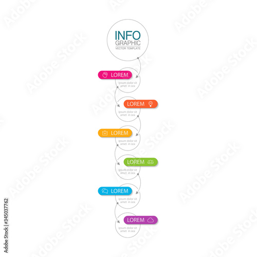 Vector iInfographic template for business, presentations, web design, 6 options.