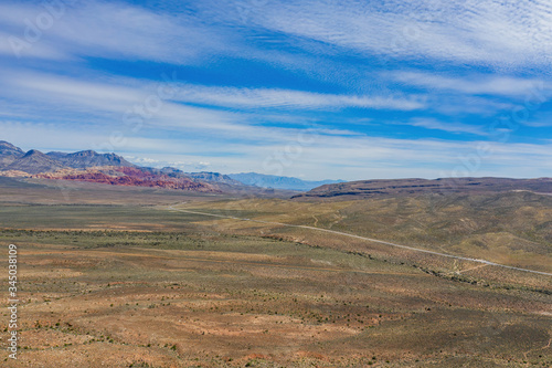 Sunny view of the beautiful Bridge Mountain in Red Rock Canyon area