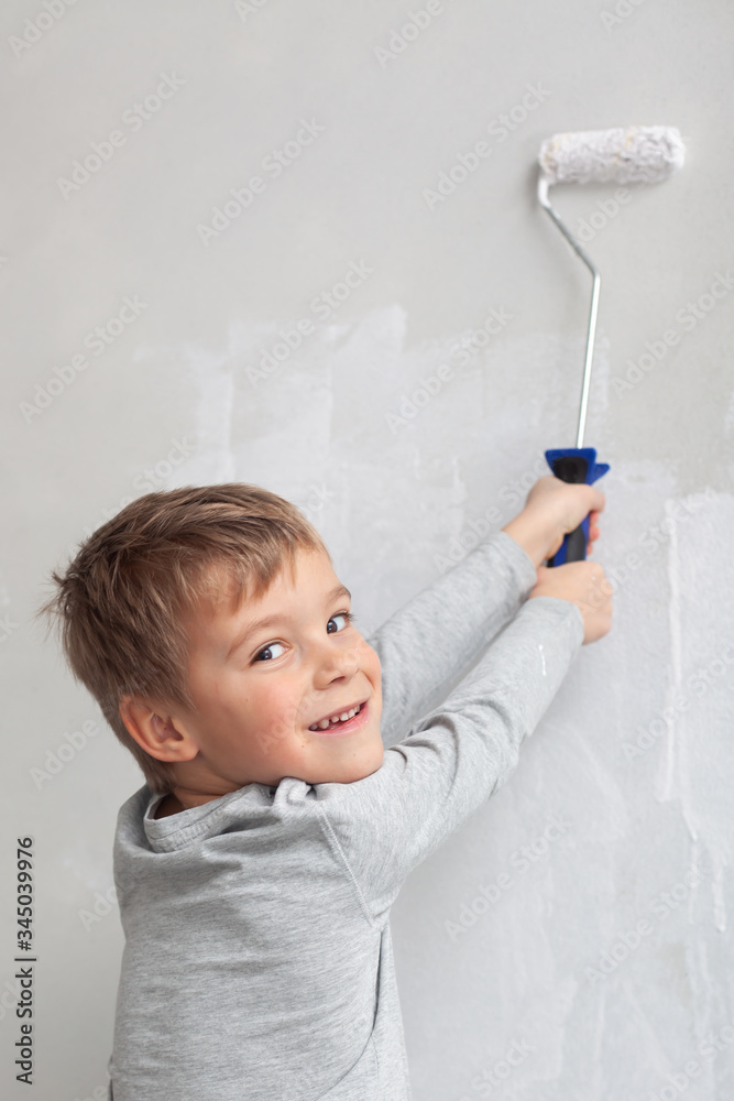 Painting the interior of a family house.