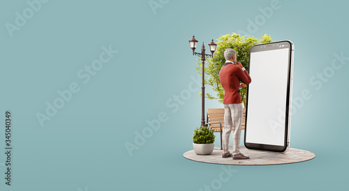 Unusual 3d illustration smart phone application