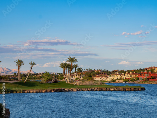 Sunset view of the Lake Las Vegas area