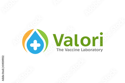 Health vaccine laboratory institute logo design vector