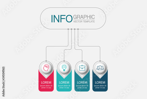 Wallpaper Mural Vector iInfographic template for business, presentations, web design, 4 options. Torontodigital.ca