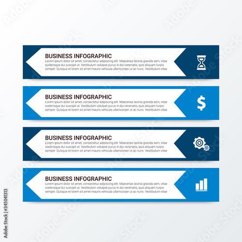 Modern Infographics Template with 4 options. Vector infographic element. - Vector