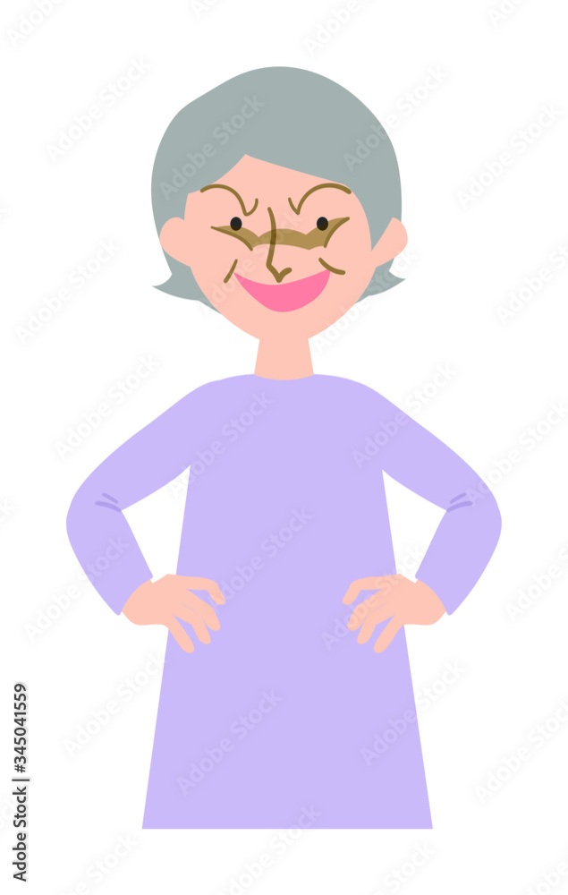 悪い顔をして悪だくみを企てているおばあちゃんのベクターイラスト Stock Vector Adobe Stock