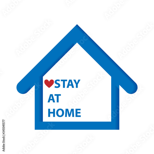 Vector icon of social distancing campaign stay at home stop corona virus on white background