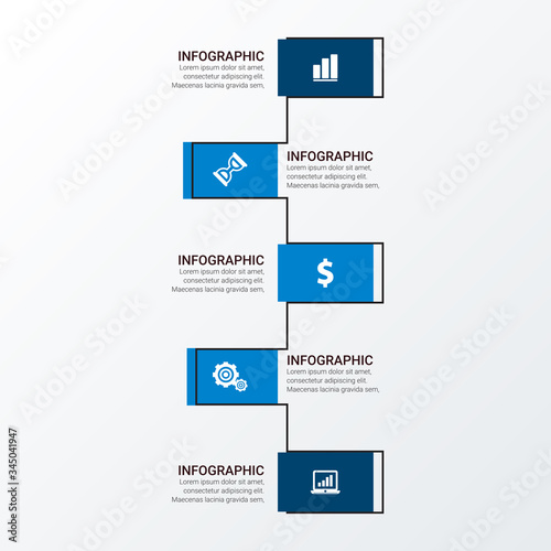 Unique Business Infographics with 4 options. Vector infographic element. - Vector