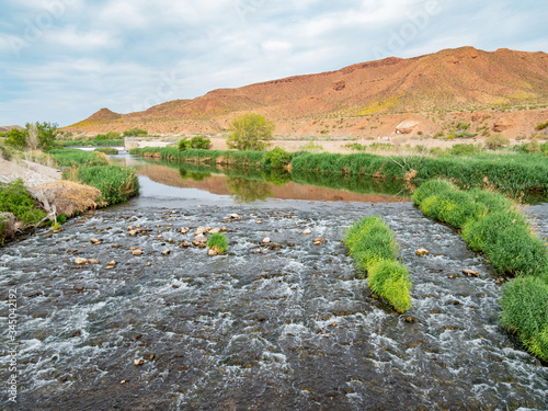 Beautiful river landscape of the Las Vegas Wash trail photo