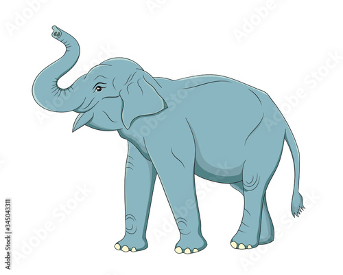 Hand drawn vector image of Asian Elephant on white background © Nandalal