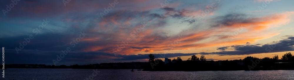 Fototapeta premium Dramatic Clouds on Sunset in Ukraine