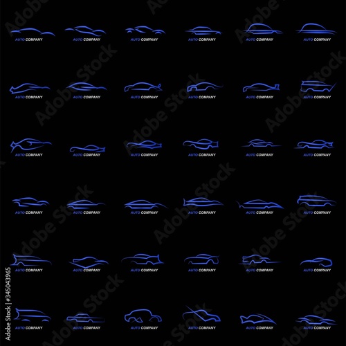 set of car logo design